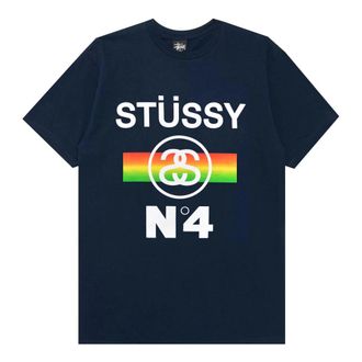 Stüssy Tops, Heren, Blauw, M, Katoen, Basic Tee
