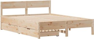 vidaXL Vidaxl - Bed Frame without Mattress 135x190 cm Double Solid Wood Pine