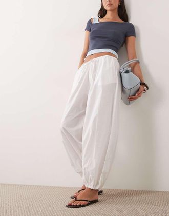 Cotton On Rio - Pantaloni a palloncino bianchi-Bianco