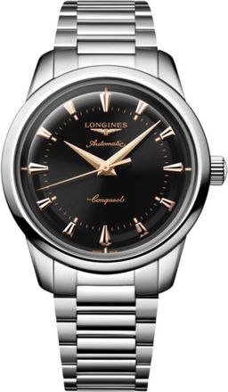 Longines Conquest Heritage Automatic Black Dial Stainless Steel Mens Watch L1.650.4.52.6