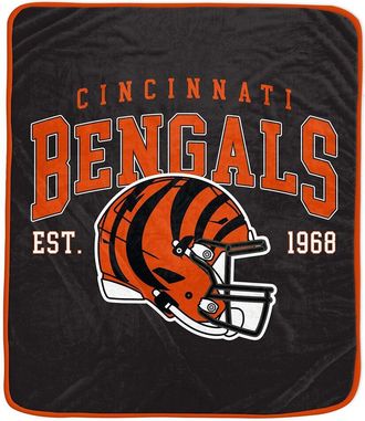 Pegasus Sports Cincinnati Bengals Nfl Team Vintage Helmet Fleece Throw