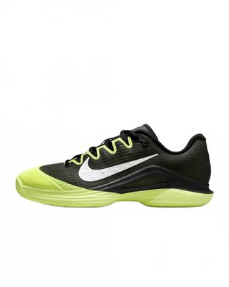 Nike Womens Zoom Vapor 12 Premium Hard Court Tennis Shoes In Black /white/ Light Lemon Twist