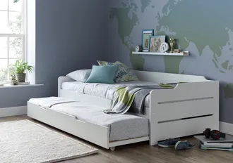 Bedmaster Copella Guest Bed With Trundle With Pocket Mattress in White | Size: Single