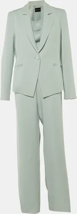 Emporio Armani Pale Blue Crepe Pant Suit