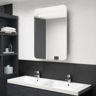 vidaXL Vidaxl - Armario De Ba&ntilde;o Con Espejo Led Blanco Brillante 60x11x80 Cm