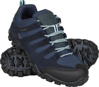 Mountain Warehouse Belfour Womens Walking Shoes - Lightweight Hiking Shoes, Breathable, Lace Up Trainers - for Spring Summer, Trekking, Gym & Running Dark Blue Adult Sho