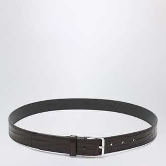 Frankie Shop Brown patent Toni Croc belt
