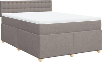 vidaXL Vidaxl - Cama Box Spring Con Colch&oacute;n Tela Gris Taupe 160x200 Cm