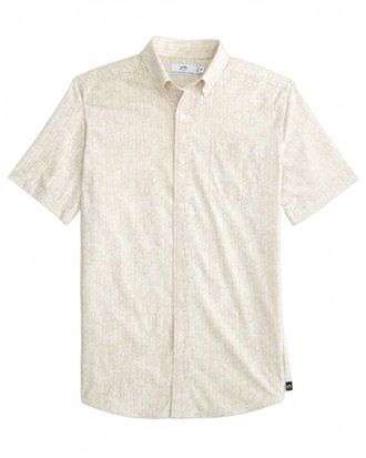 Southern Tide Mens Intercoastal Leagally Frond Sportshirt In Whitecap Khaki