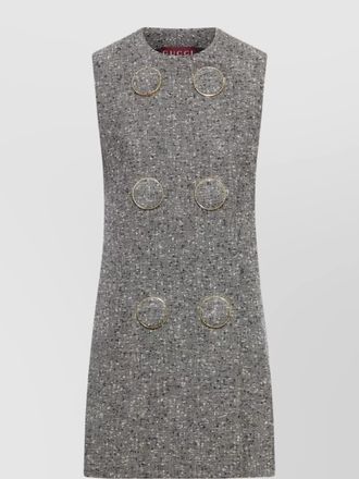 Gucci wool sleeveless double-breasted mini dress