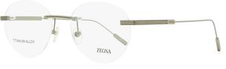 Ermenegildo Zegna Mens Rimless Titanium Eyeglasses EZ5263-H 017 Matte Palladium 53mm