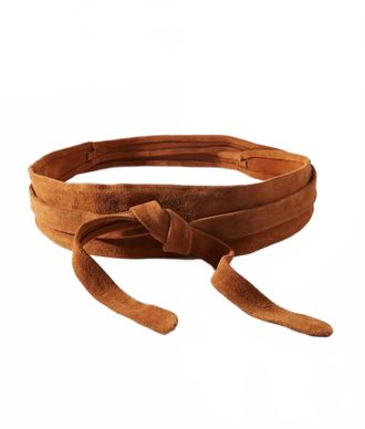 ADA Collection Womens Wrap Suede Leather Belt In Cognac