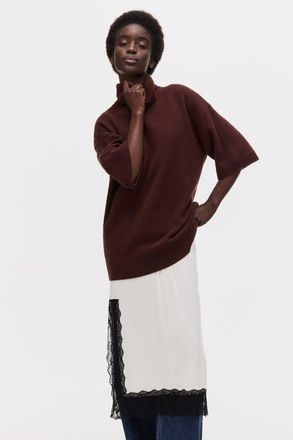 H&M Roll-neck Wool Jumper in Dark Rust Brown at Nordstrom, Size X-Small