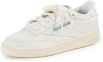 Reebok Men Club C 85 Vintage Sneaker, Top-Chalk/Paperwhite/Glen Green, 5.5