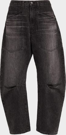 Nili Lotan Shon Barrel-Leg Ankle Jeans
