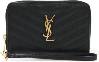 Saint Laurent Pre-owned Wallets, female, Black, Size: ONE SIZE Pre-owned Leather wallets