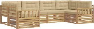 vidaXL Conjunto De Sof&aacute;s De Exterior 6 Uds. Y Beige Vidaxl