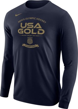 Nike Mens USA Olympic Team 2026 Gold Medal Core Long-Sleeve T-Shirt in Blue | M12333P530USAH-NVY