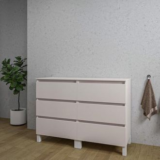 Saniclass Chaci PLUS Badkamermeubelset - 120x86x46cm - topblad - 6 lades - mat cotton (beige)