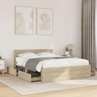 vidaXL Giroletto Testiera Rovere Sonoma 140x200 cm Legno Multistrato - Vidaxl
