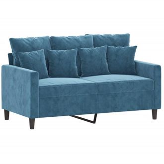 vidaXL Divano a 2 Posti Blu 120 cm in Velluto vidaXL 201520