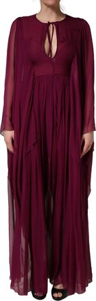Dolce & Gabbana Purple Sheer Chiffon Silk Long Maxi Womens Dress