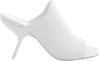 Ferragamo Salvatore Ferragamo White Nappa Open-Toe Slide Sandals, Size 5.5