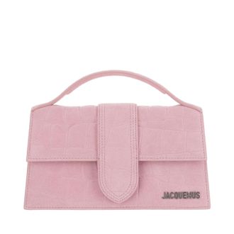 Jacquemus Pink Le Grand Childs Animal Print Suede Tote Bag