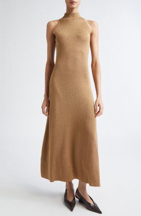Altuzarra Mitzi Metallic Jersey Dress in Gold at Nordstrom, Size Small
