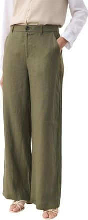 Part Two Wijde Linnen Broek - Dames - Wijde Broeken - Grijs - M - Linnen - Broeken