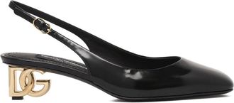 Dolce & Gabbana Schoenen, Dames, Zwart, 37 EU, Leer, Jackie New Slingbacks