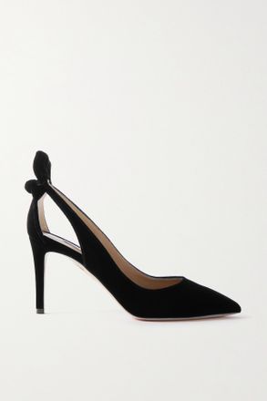 Aquazzura D&eacute;collet&eacute; Di Velluto Bow Tie 85 - Nero