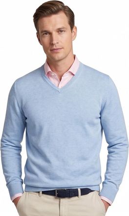 Casamoda Casa Moda trui v-hals lichtblauw effen 100% katoen