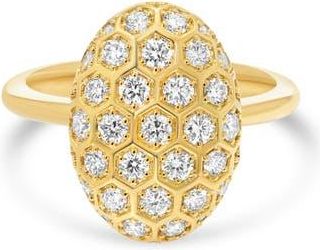 Sara Weinstock Honeycomb Diamond Oval Ring in Yellow Gold at Nordstrom, Size 7