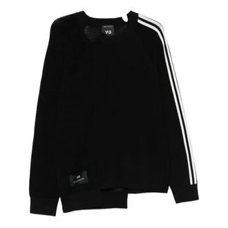 Yohji Yamamoto Logo Knit Jumper - male - Y-3 - Round-neck Knitwear - Black - 2XS - Knitwear