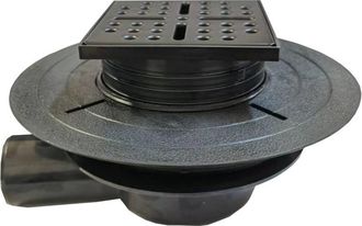 Aurlane Aurlane - Desag&uuml;e Horizontal Para Platos Rainy/high Rainy - Rejilla Inox Negro