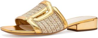 Franco Sarto Margot Slide Sandals Womens Sandals Beige : 9.5 M, Synthetic/Textile