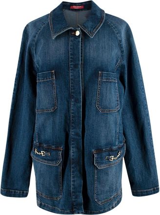 Marina Rinaldi Sport Dark Blue Wash Denim Jacket Size XXL