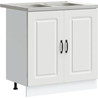vidaXL Kitchen Cabinet with Door Kalmar 2 pcs White 80 x 46 x 81.5 cm vidaXL