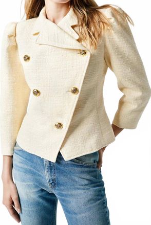 Smythe Box Pleat Jacket In Crema