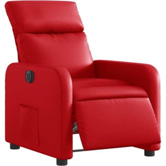 vidaXL Vidaxl - Sill&oacute;n Reclinable El&eacute;ctrico De Cuero Sint&eacute;tico Rojo
