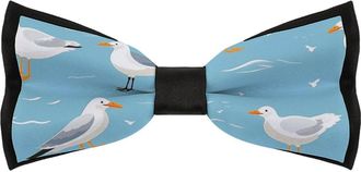 Generic Cute Seagull Mens Bow Ties Adjustable Pre-Tied Bowties for Formal Wear Tuxedo Wedding