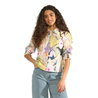 N&uuml;mph Dames, Blouses & Shirts, Groen, Maat: L Katoen