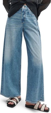 Rag & Bone rb Miramar Sofie High Waist Ankle Wide Leg Terry Sweatpant Jeans in Minetta at Nordstrom, Size 32