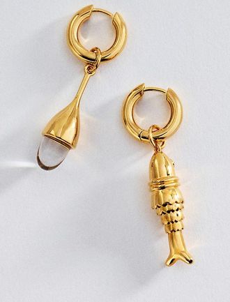 &Eacute;liou Costa Charm Huggie Hoop Earrings
