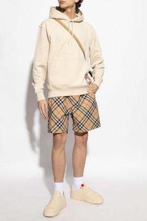 Burberry Shorts With Check Pattern, Mens, Beige