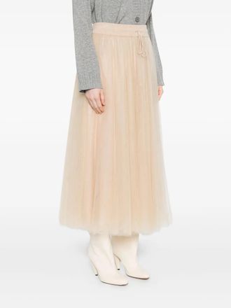 Fabiana Filippi Womens Pleated Drawstring Skirt Aw25 W