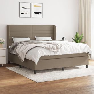 vidaXL Vidaxl - Cama Box Spring Con Colch&oacute;n Tela Gris Taupe 160x200 Cm