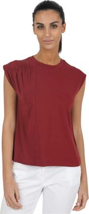 Alpha Studio Casual Katoenen T-shirt - Dames - Tops zonder mouwen - Rood - S - Katoen - Tops