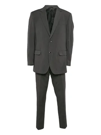 Balmain notched-lapel single-breasted suit - men - Rayon/Triacetate - 56 - Black